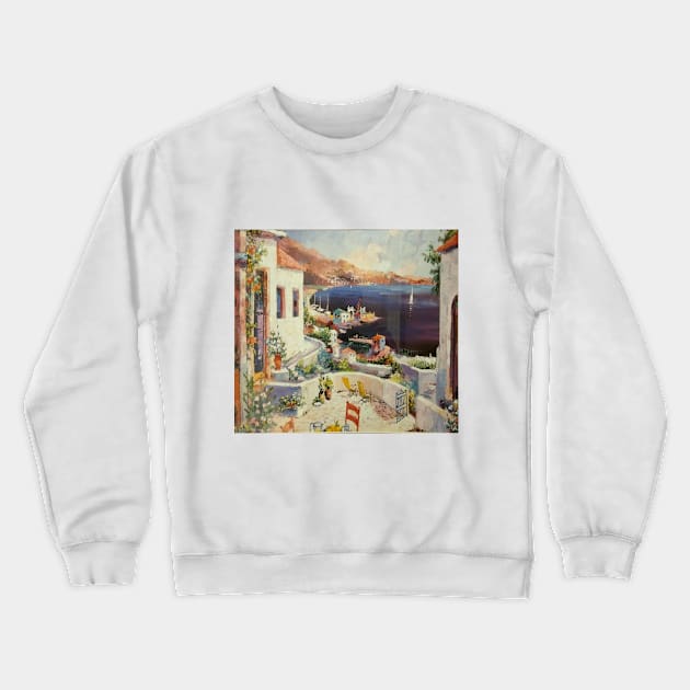 Lake oil painting Crewneck Sweatshirt by nghoangquang